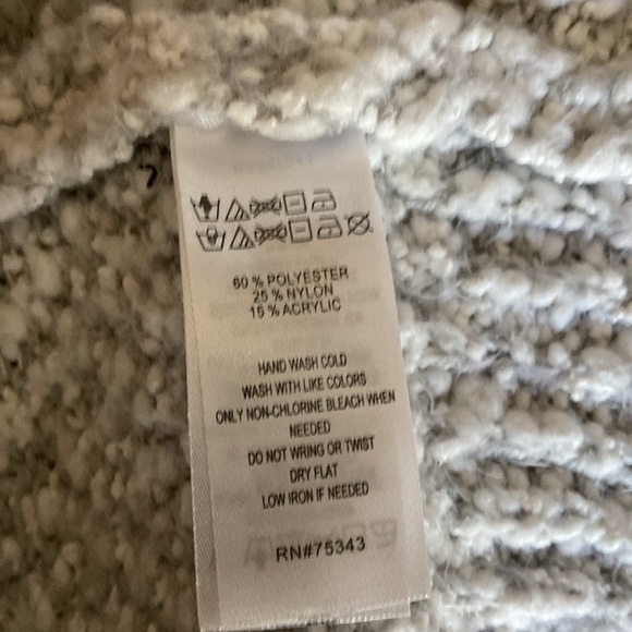 Yet Again Light Gray Popcorn Knit Scoop Neck Pullover Sweater Size Large - Picture 6 of 6